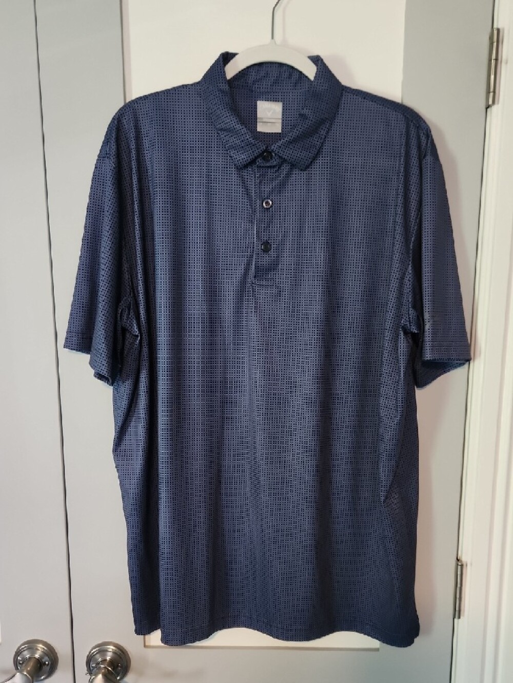 Callaway Mens Blue Micro-Pattern Polo Shirt, size XL